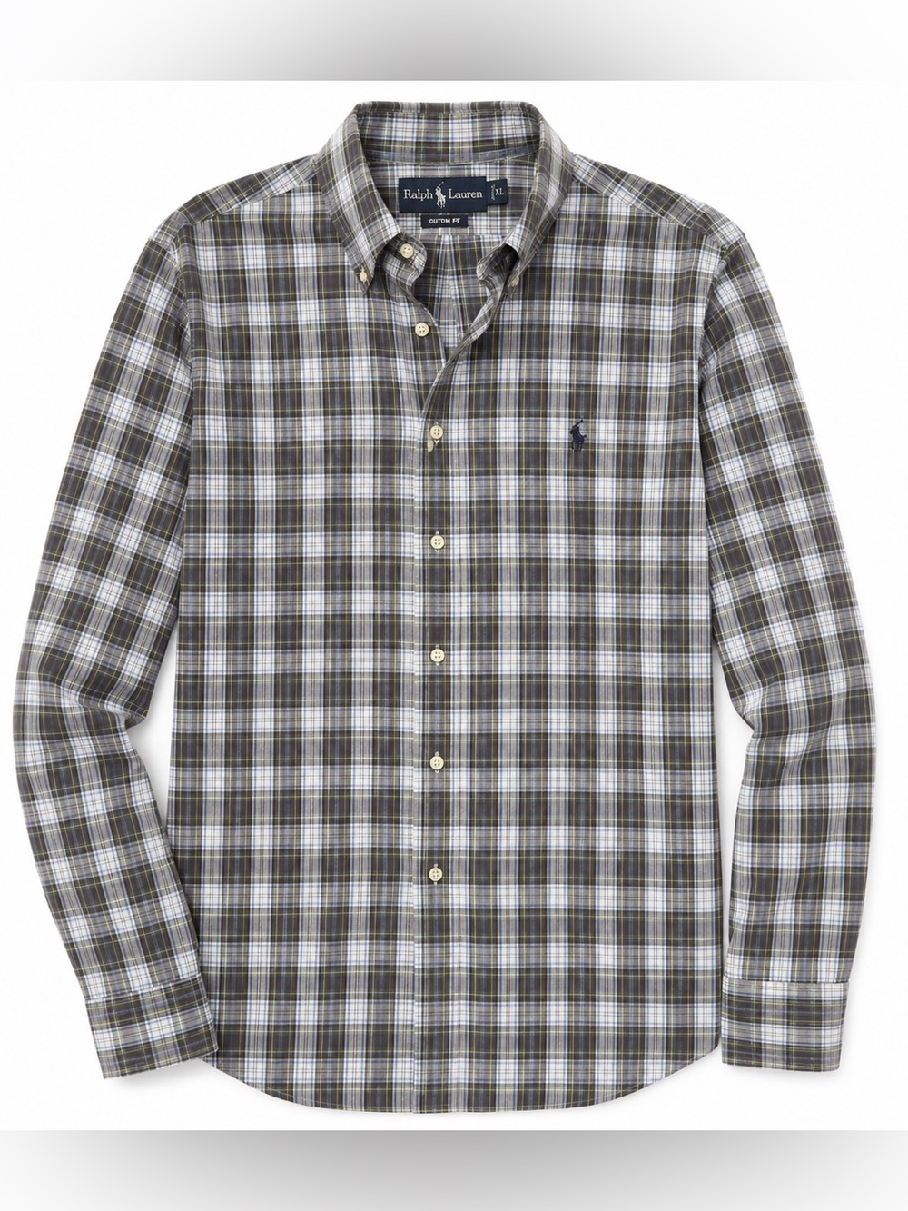 Polo Ralph Lauren Custom Fit XL Plaid Button Down Shirt Cotton Quiet Luxury